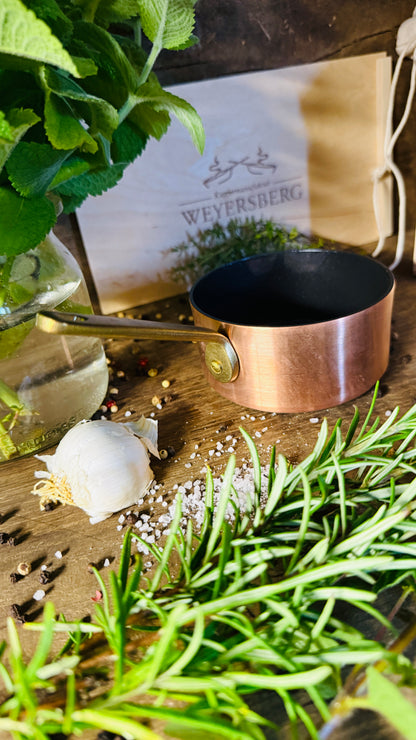 Weyersberg Kupfer-Butterpfännchen für Induktion – Butterwärmer & Soßentopf 10 cm Durchmesser