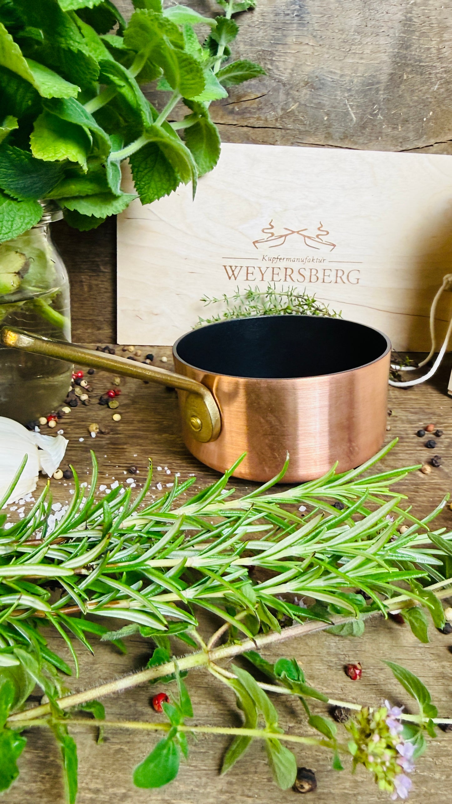 Weyersberg Kupfer-Butterpfännchen für Induktion – Butterwärmer & Soßentopf 10 cm Durchmesser