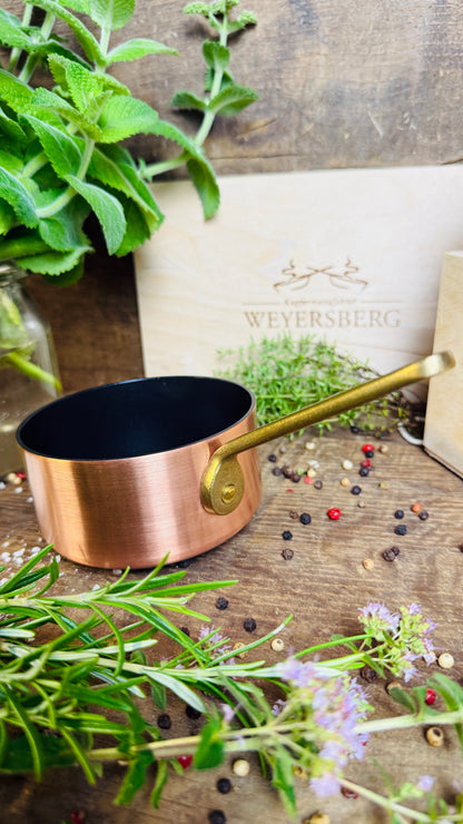 Weyersberg Kupfer-Butterpfännchen für Induktion – Butterwärmer & Soßentopf 10 cm Durchmesser