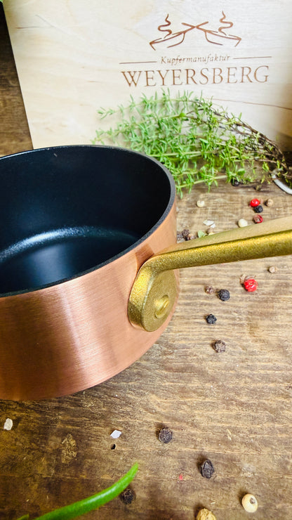 Weyersberg Kupfer-Butterpfännchen für Induktion – Butterwärmer & Soßentopf 10 cm Durchmesser