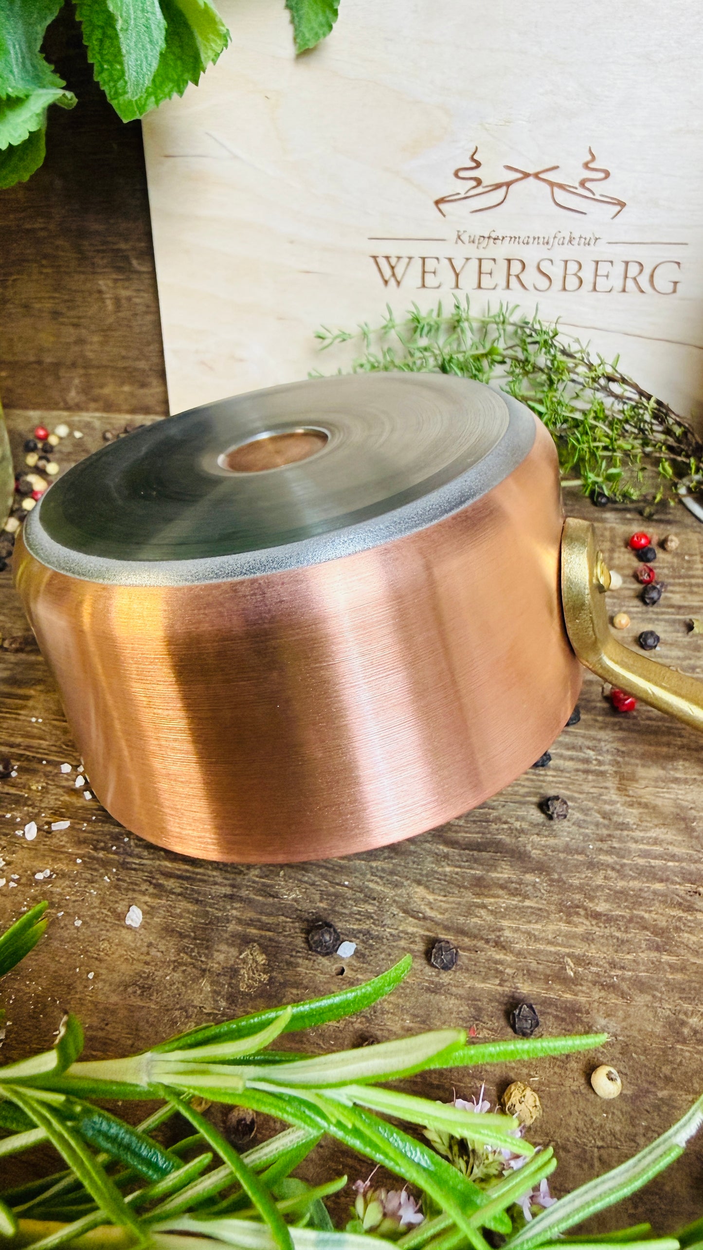Weyersberg Kupfer-Butterpfännchen für Induktion – Butterwärmer & Soßentopf 10 cm Durchmesser
