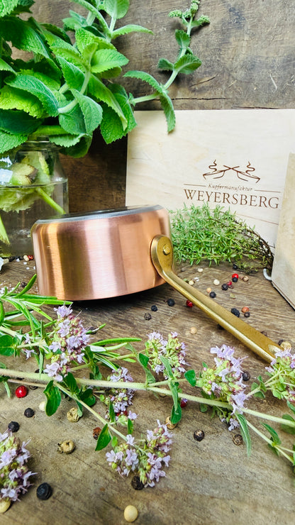 Weyersberg Kupfer-Butterpfännchen für Induktion – Butterwärmer & Soßentopf 10 cm Durchmesser