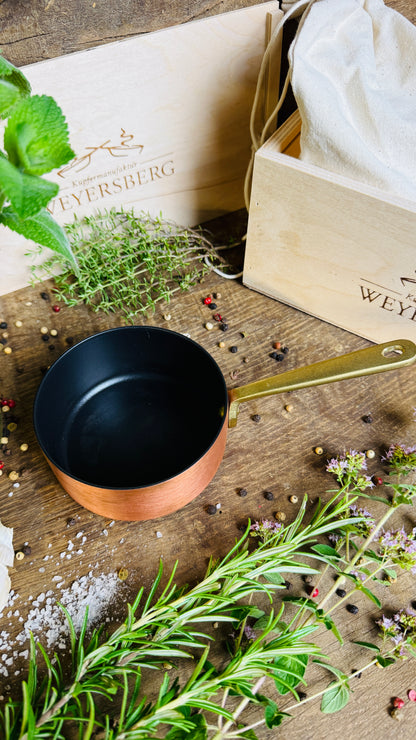 Weyersberg Kupfer-Butterpfännchen – Butterwärmer & Soßentopf 10 cm Durchmesser (nicht Induktionsgeeinigt)