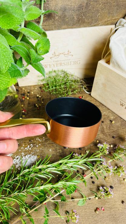 Weyersberg Kupfer-Butterpfännchen – Butterwärmer & Soßentopf 10 cm Durchmesser (nicht Induktionsgeeinigt)