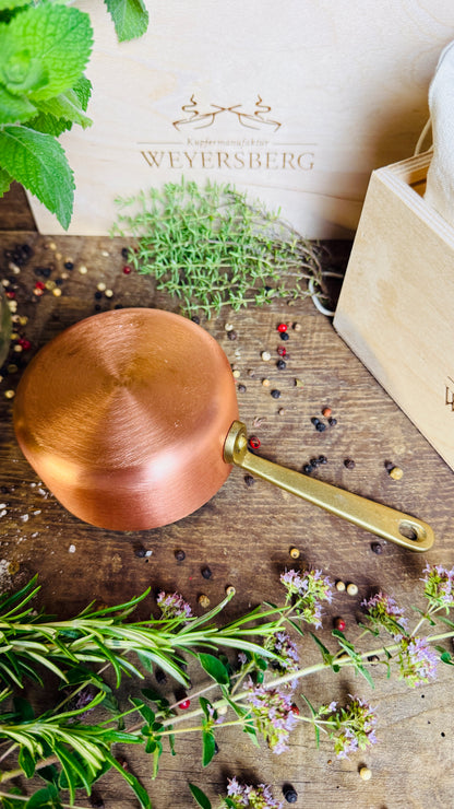 Weyersberg Kupfer-Butterpfännchen – Butterwärmer & Soßentopf 10 cm Durchmesser (nicht Induktionsgeeinigt)