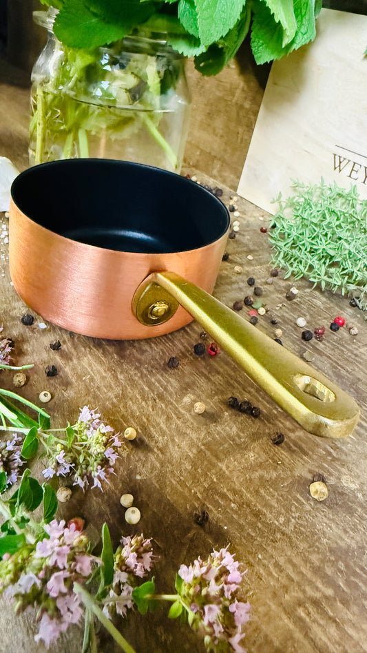 Weyersberg Kupfer-Butterpfännchen – Butterwärmer & Soßentopf 10 cm Durchmesser (nicht Induktionsgeeinigt)