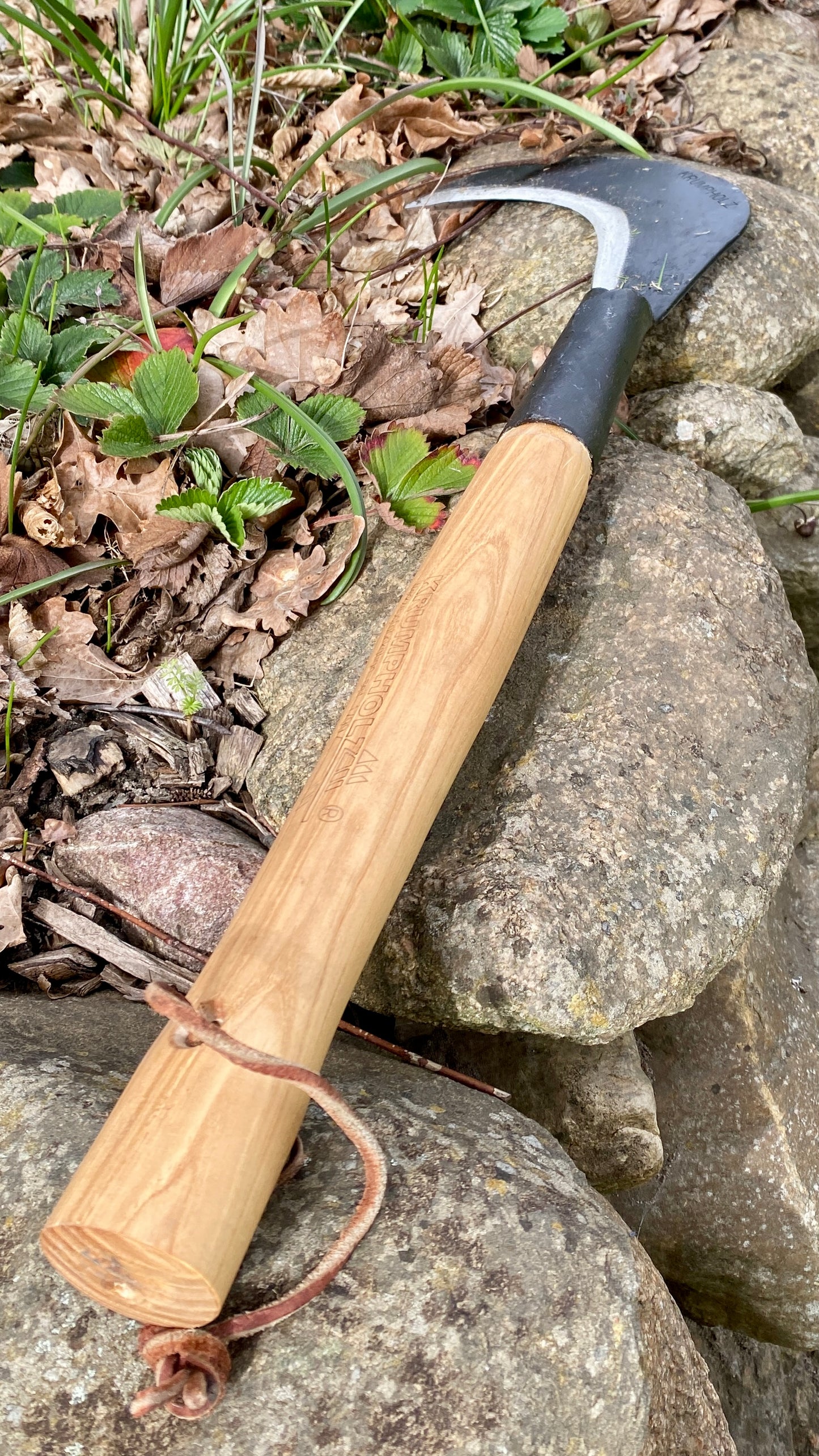 Krumpholz - Gartensichel / Sichel mit Eschen-Knopf-Stiel ca. 60 cm Gesamtlänge