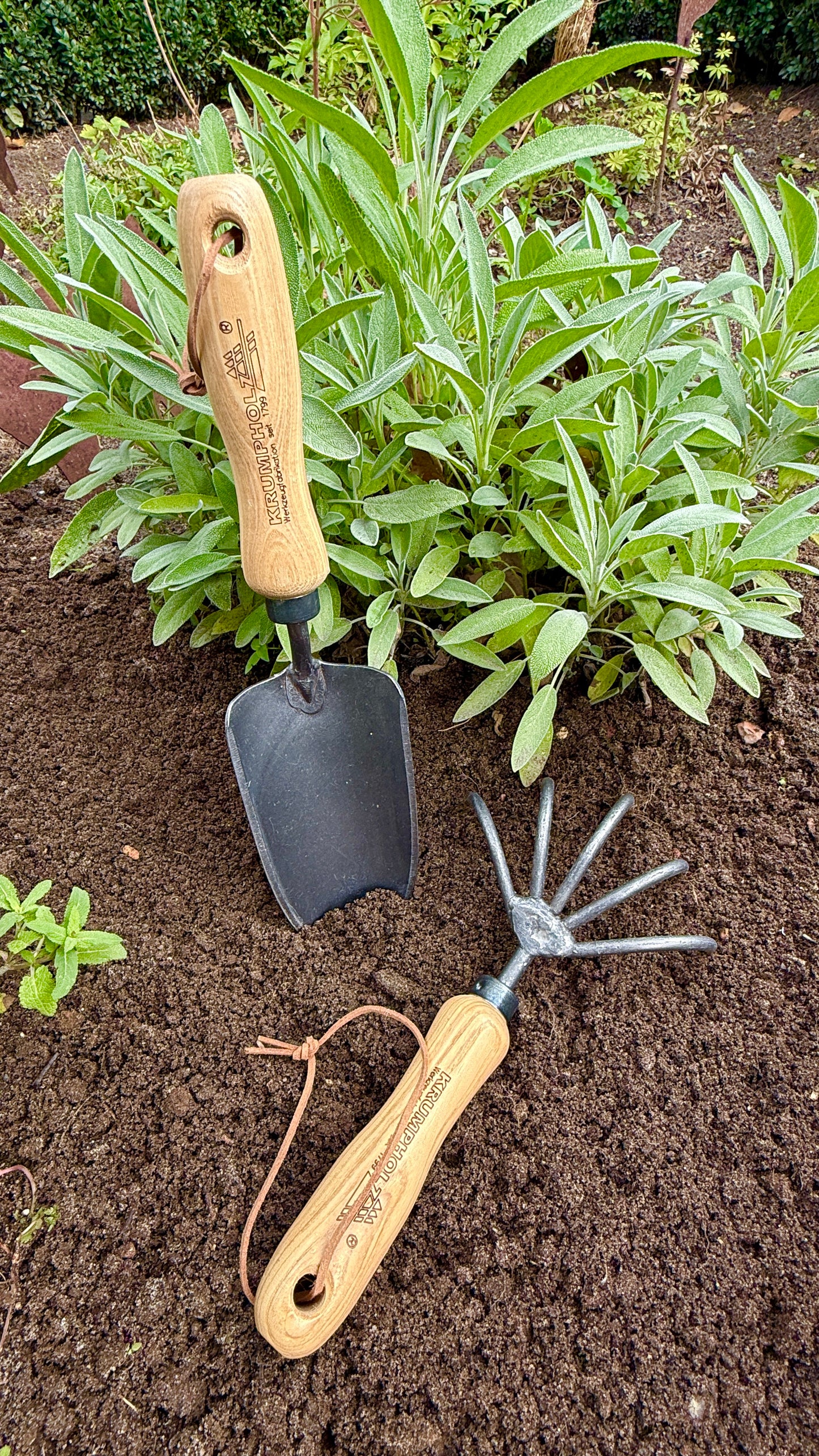 Geschenkset für Gartenliebhaber – Krumpholz Grubber & Pflanzenkelle