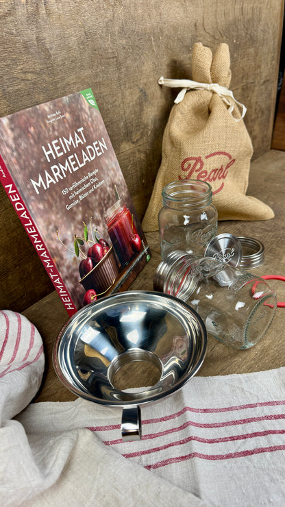 Geschenkset „Heimatmarmeladen“ – Buch & Pearl Einmach-Set