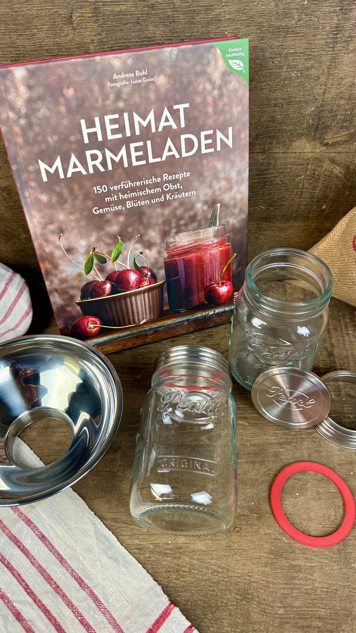 Geschenkset „Heimatmarmeladen“ – Buch & Pearl Einmach-Set
