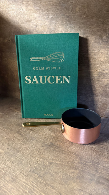 Geschenkset „Saucenliebe“ – Kupfertöpfchen & Kochbuch