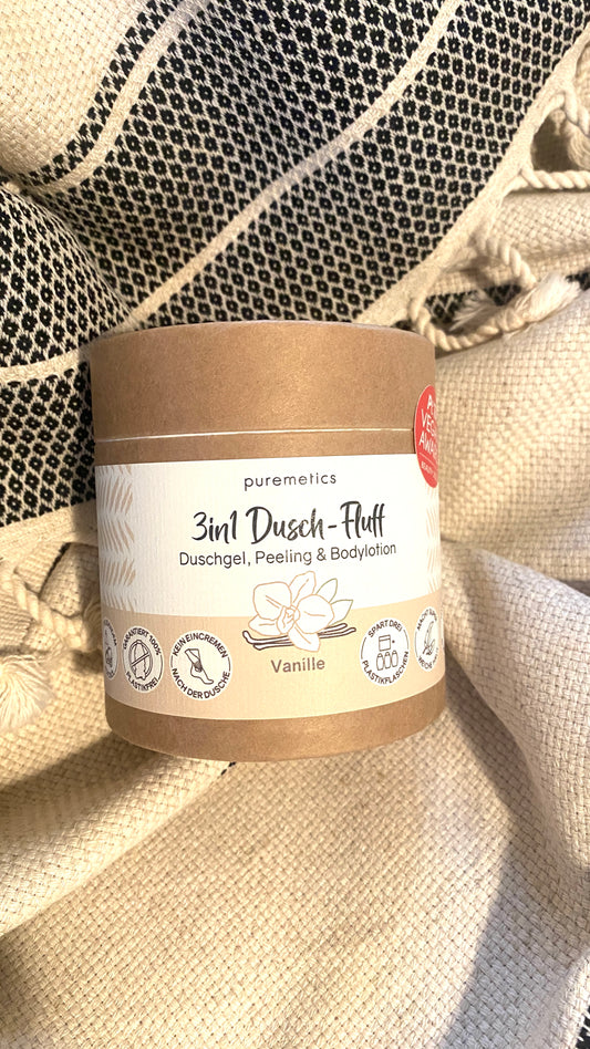 Strandtuch, Saunatuch, Badetuch 50% Leinen 50% Baumwolle Schwarz mit 3in1 Vanille