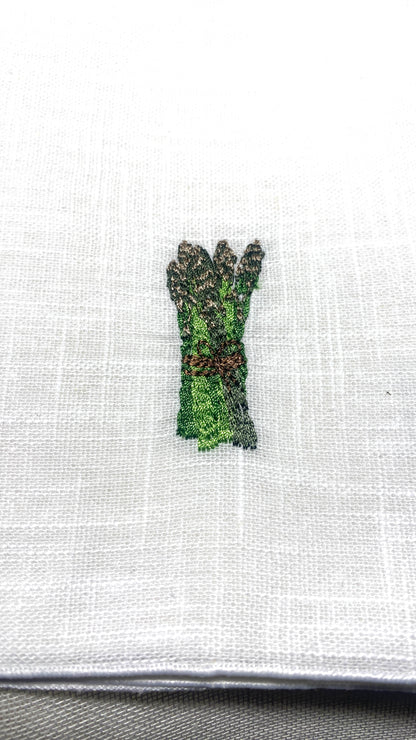 Leinenservietten bestickt mit 4 unterschiedlichen Motiven 100% Leinen
