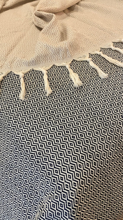Überwurfdecke, Wolldecke, Decke 100% Baumwolle 220x260 cm