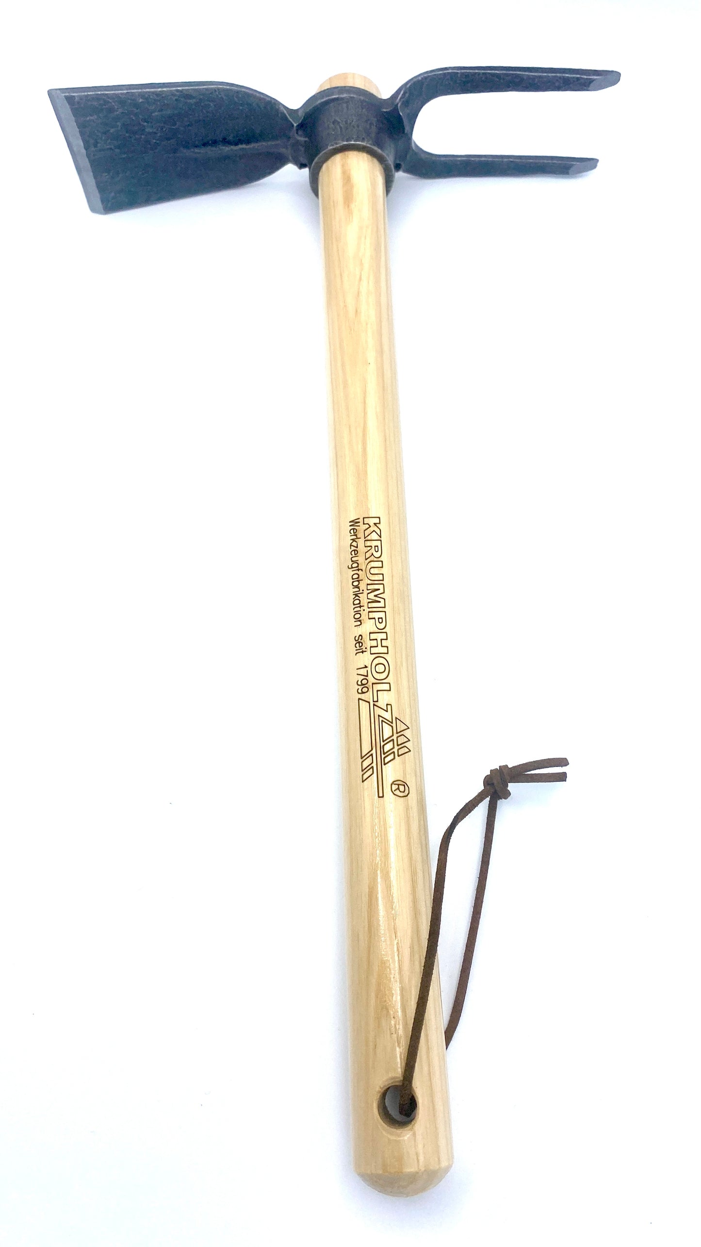 Krumpholz Hacke ca. 60 cm für Hochbeet und Garten mit Doppelfunktion Eschenstiel