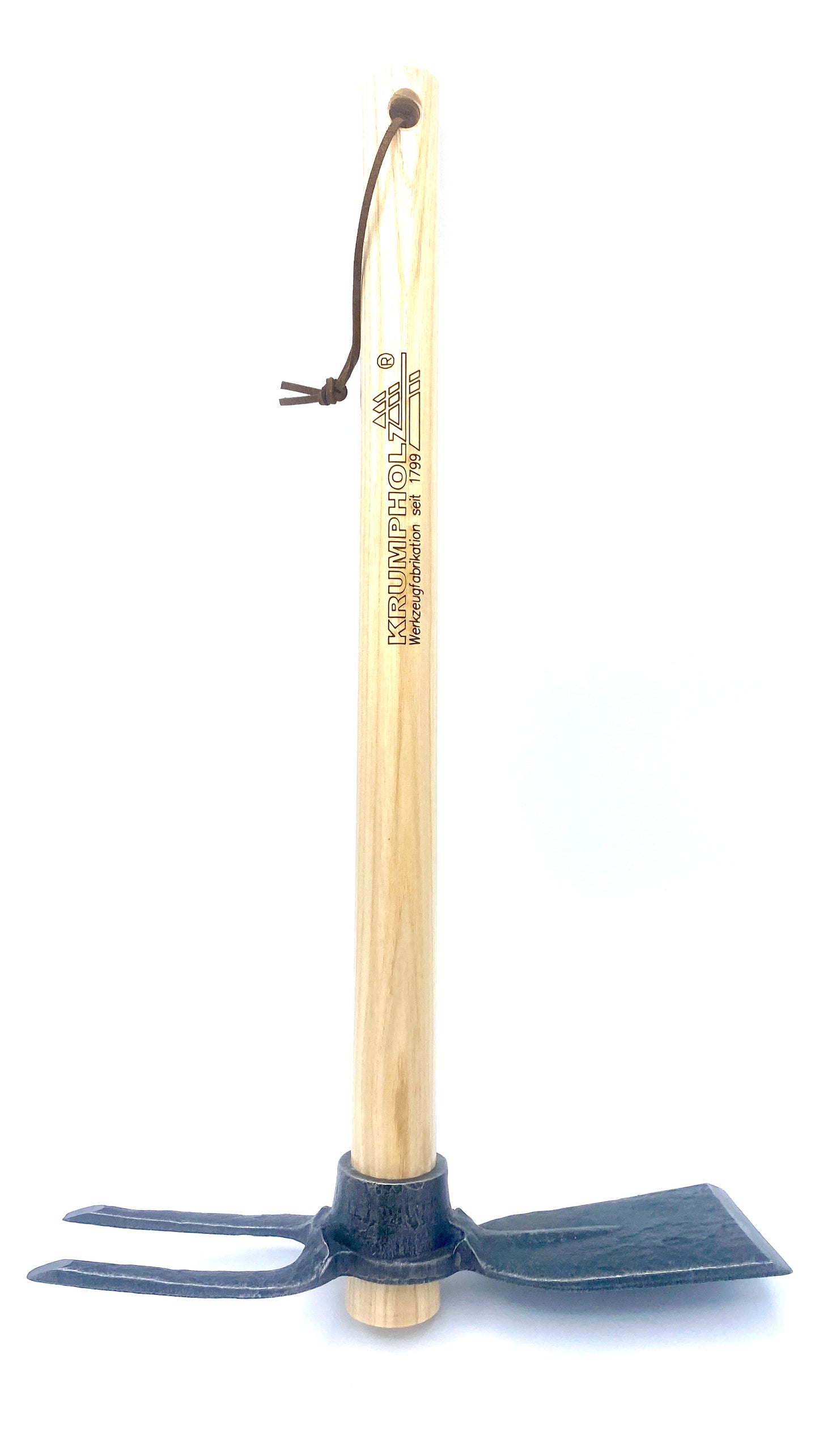 Krumpholz Hacke ca. 60 cm für Hochbeet und Garten mit Doppelfunktion Eschenstiel