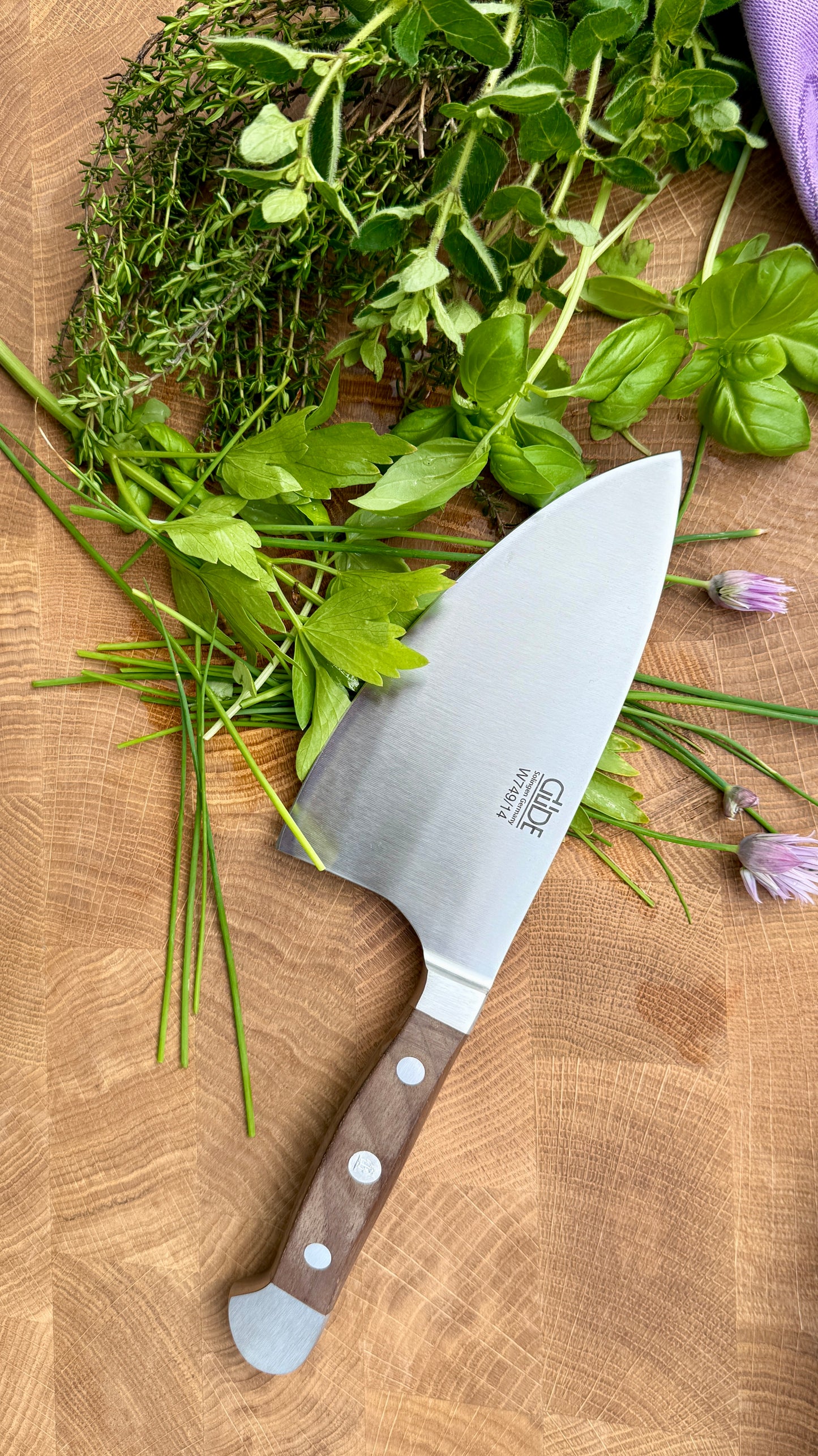 Güde Kräutermesser Shark – Alpha Walnuss (Klingenlänge 14 cm)