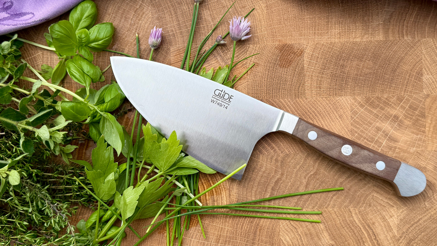 Güde Kräutermesser Shark – Alpha Walnuss (Klingenlänge 14 cm)