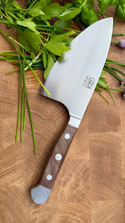 Güde Kräutermesser Shark – Alpha Walnuss (Klingenlänge 14 cm)