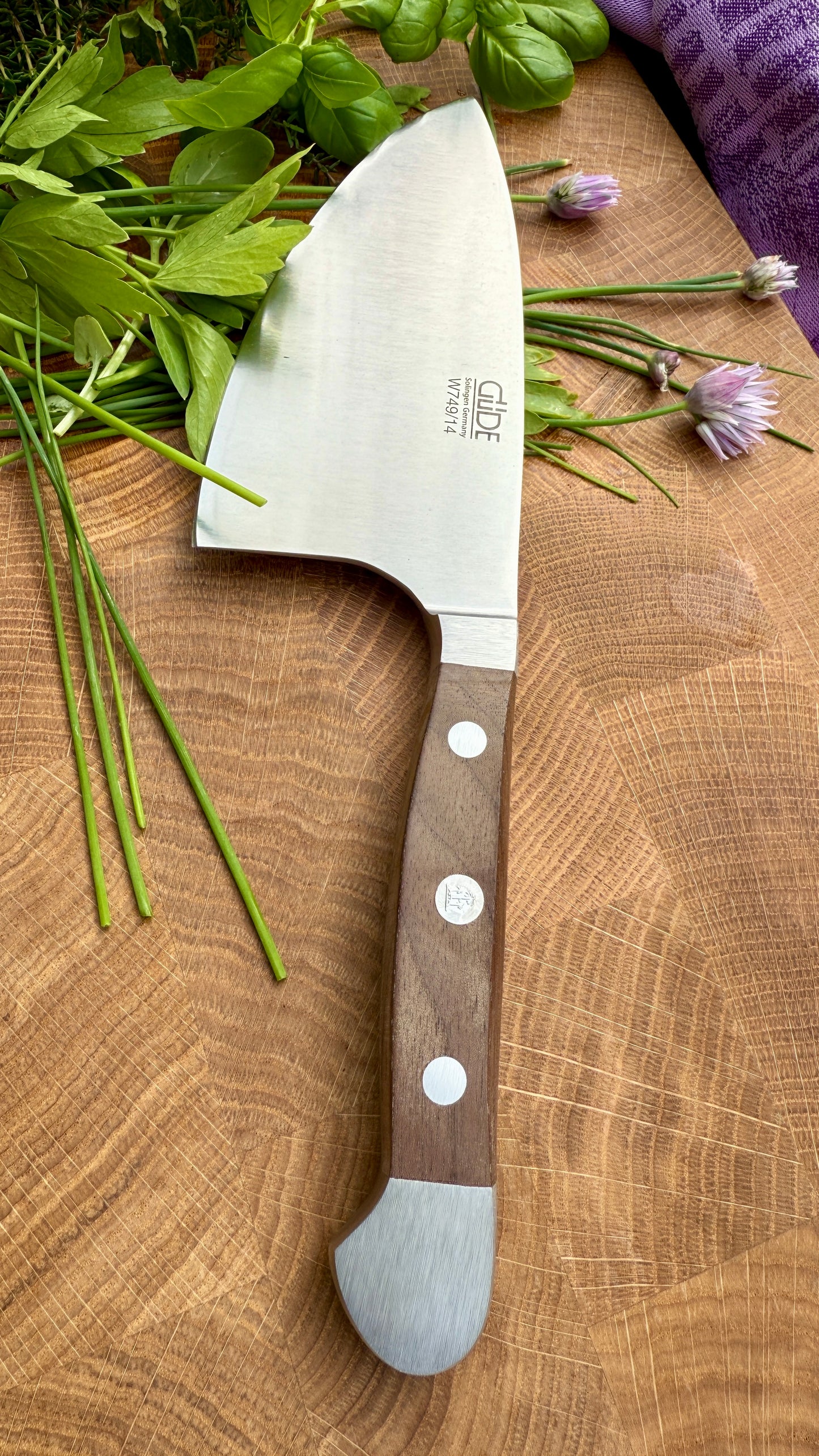 Güde Kräutermesser Shark – Alpha Walnuss (Klingenlänge 14 cm)