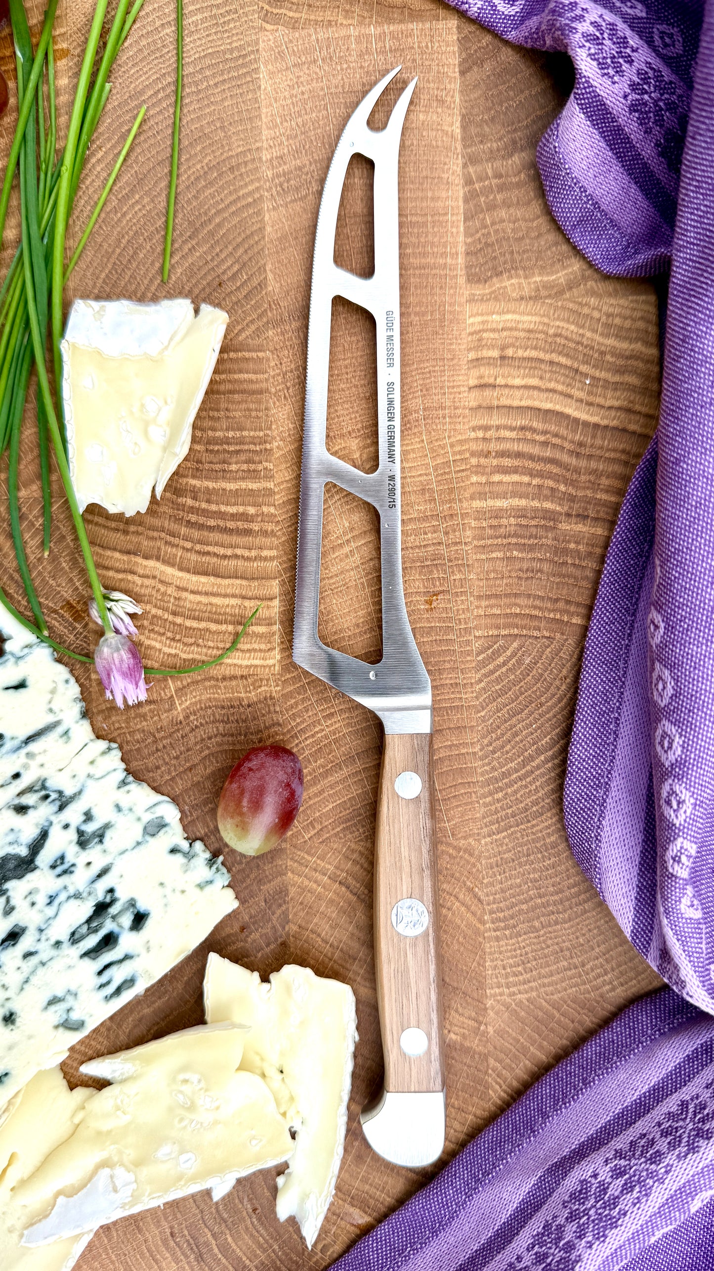 Güde Käsemesser Alpha Walnuss (Klingenlänge 15 cm)