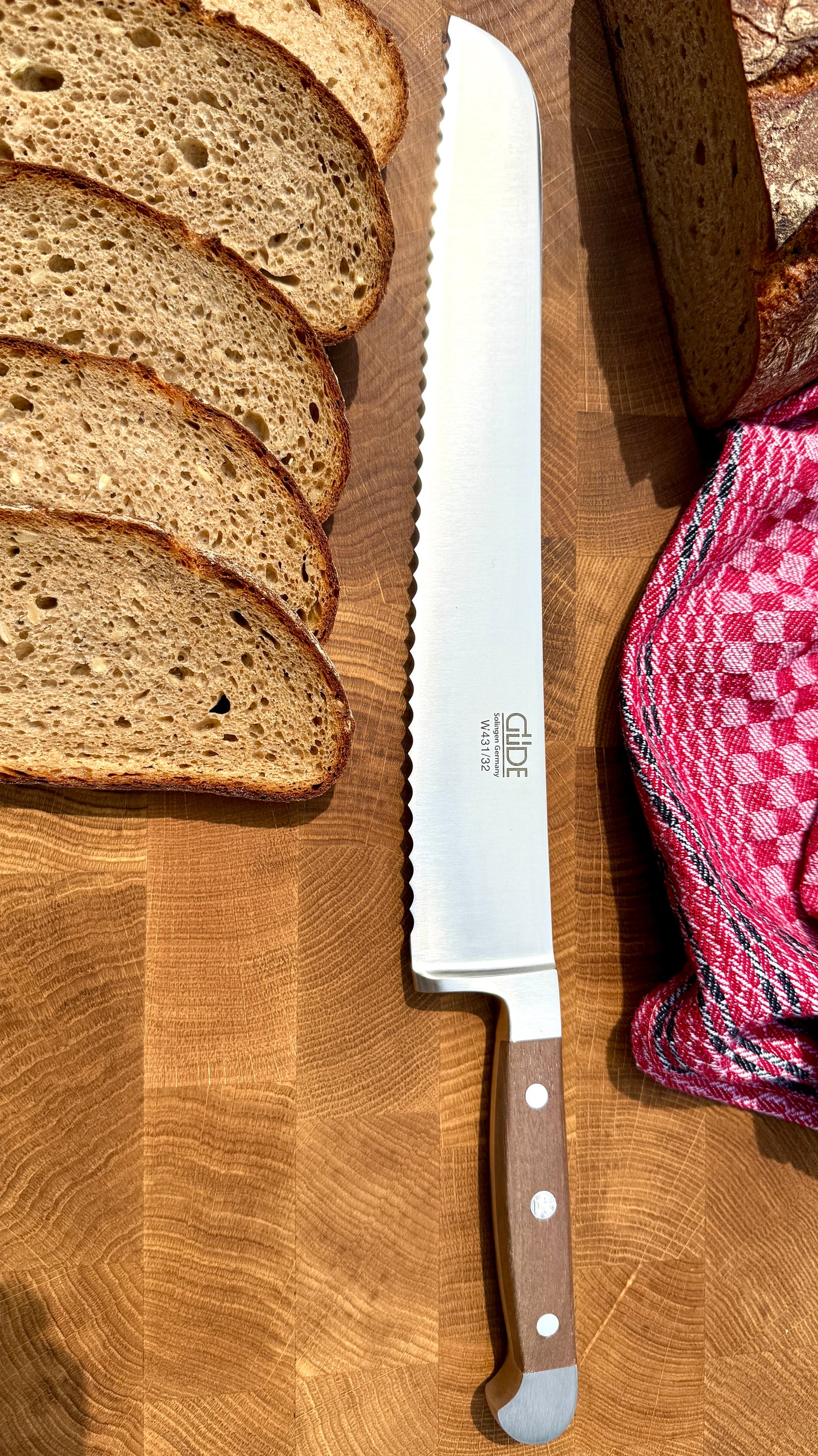 Güde Brotmesser Alpha Walnuss (Klingenlänge 32 cm)
