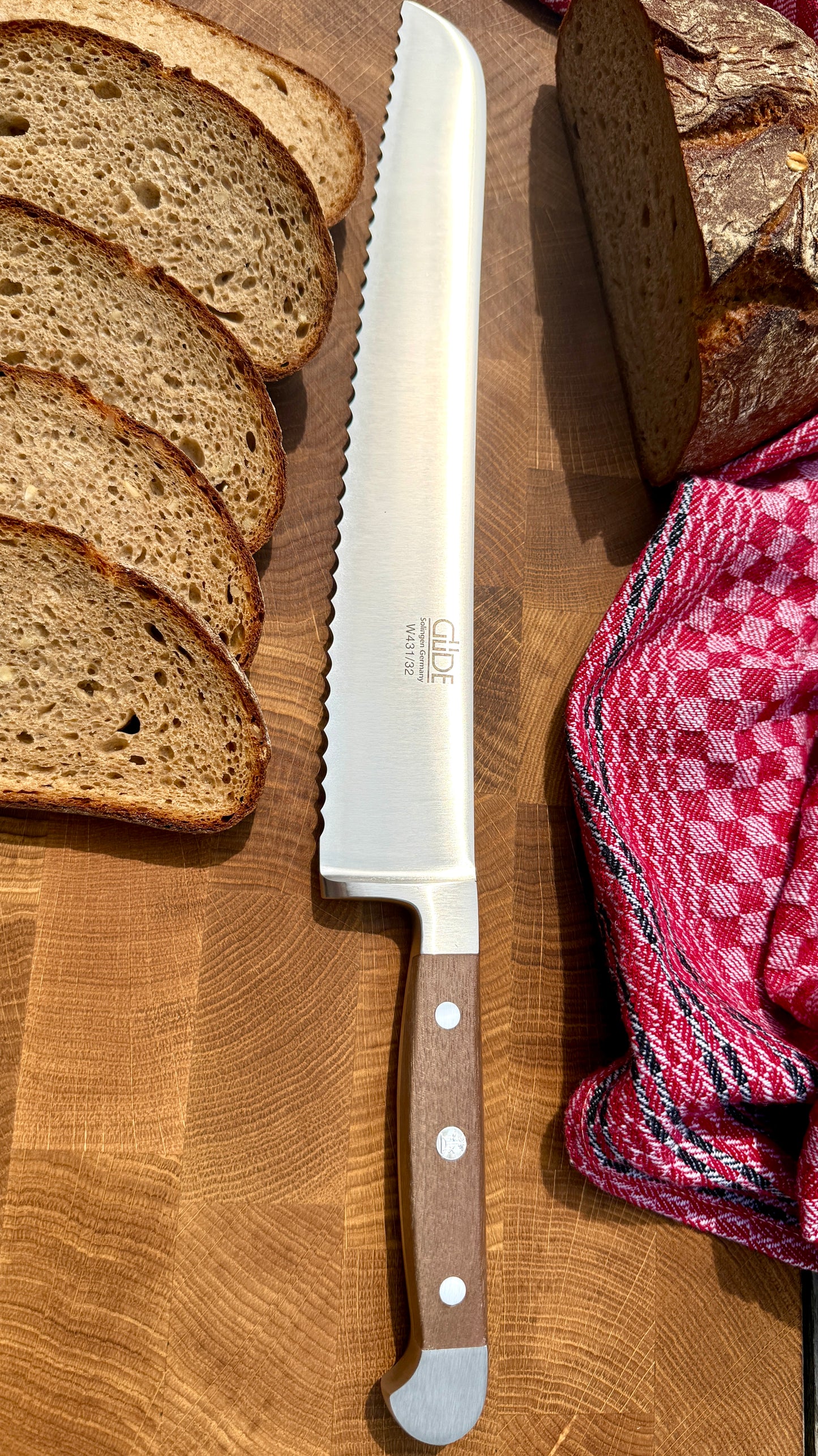 Güde Brotmesser Alpha Walnuss (Klingenlänge 32 cm)