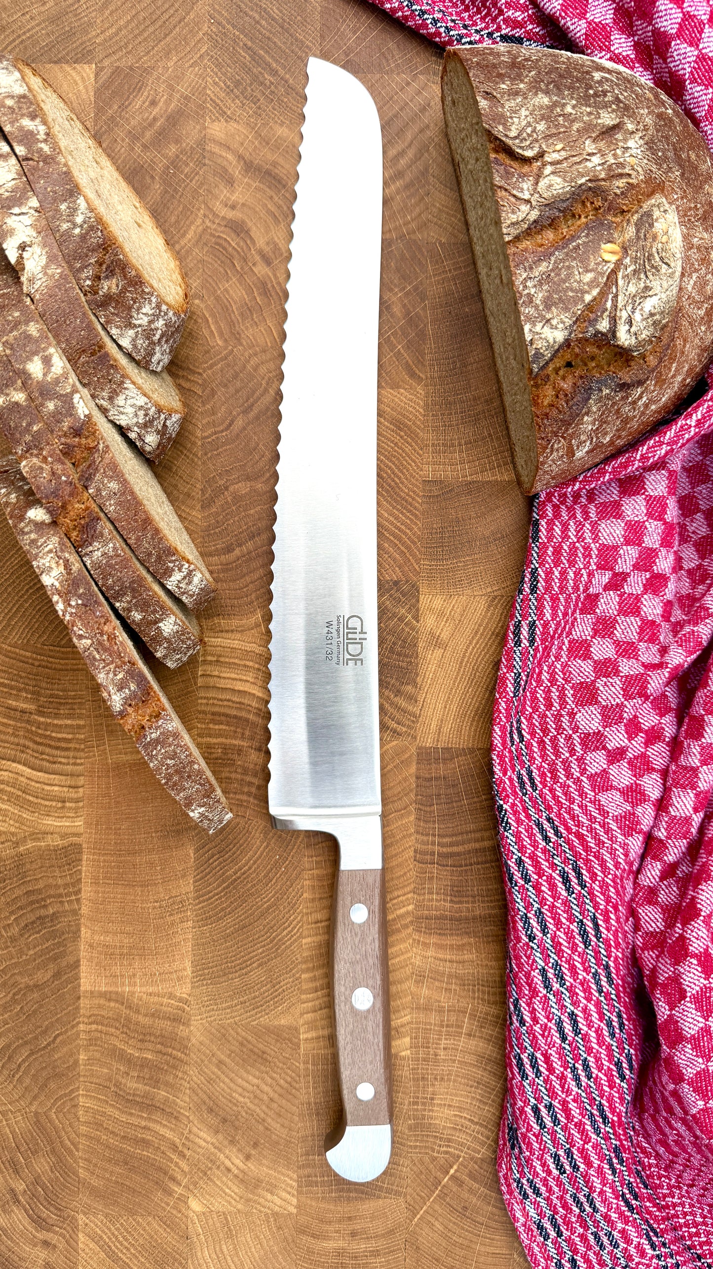 Güde Brotmesser Alpha Walnuss (Klingenlänge 32 cm)