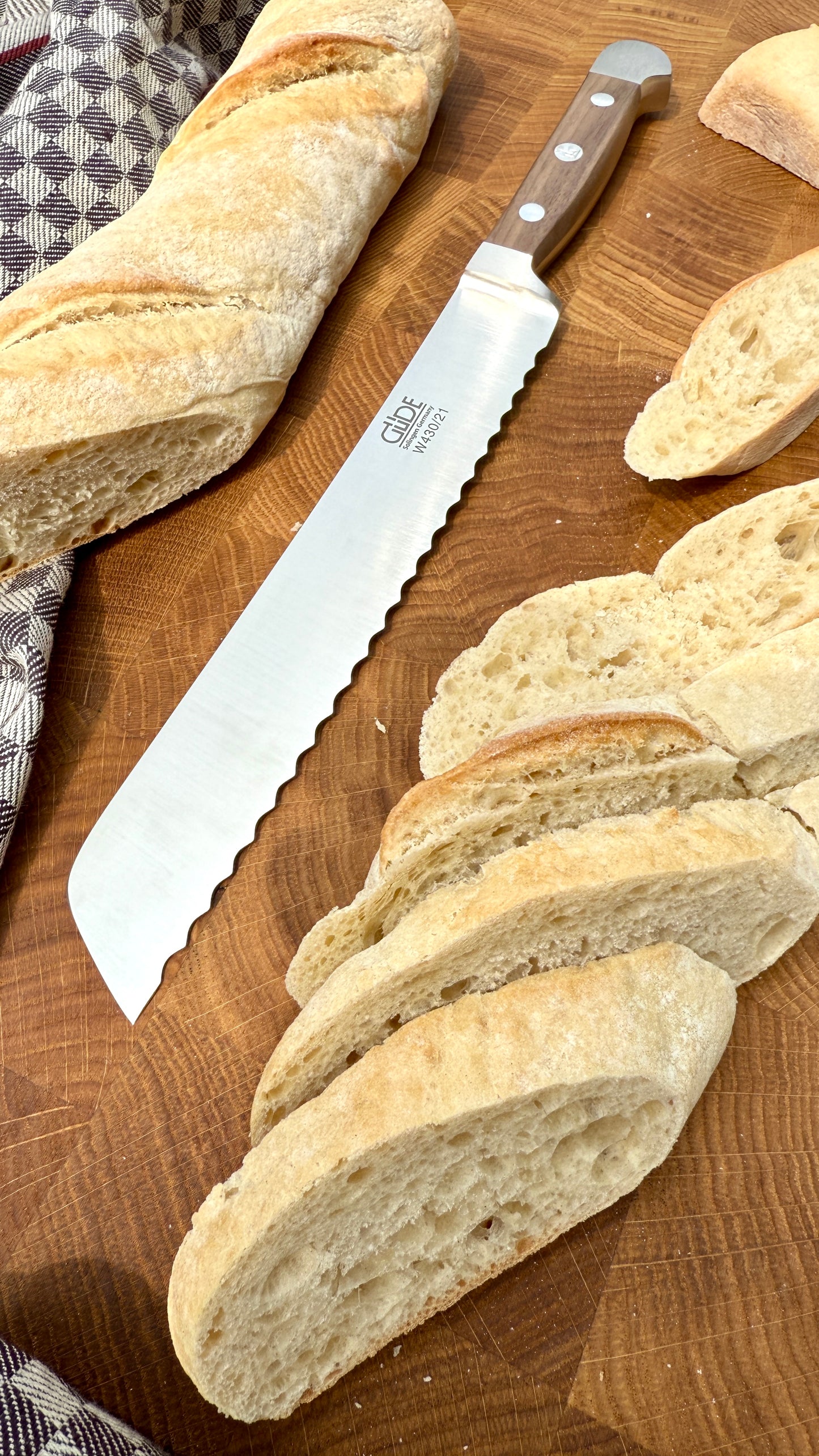 Güde Brotmesser Alpha Walnuss (Klingenlänge: ca. 21 cm)
