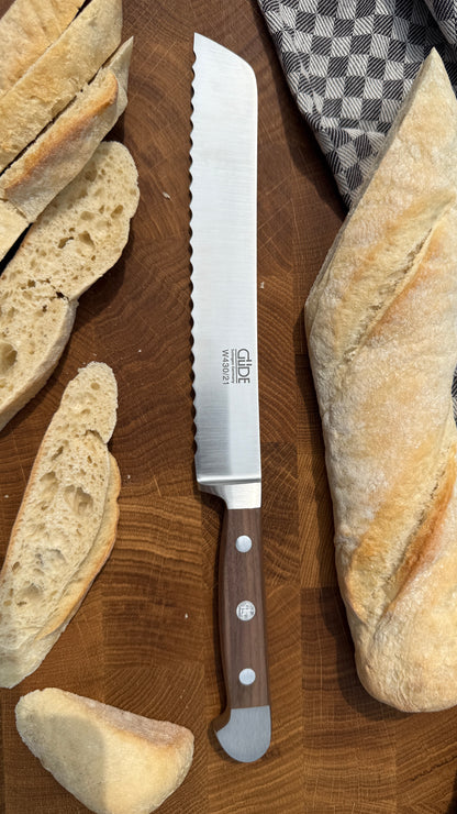 Güde Brotmesser Alpha Walnuss (Klingenlänge: ca. 21 cm)