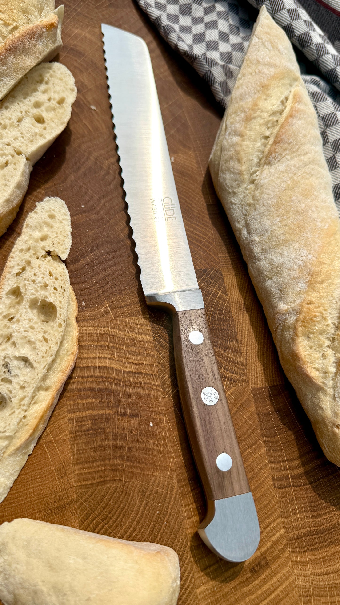Güde Brotmesser Alpha Walnuss (Klingenlänge: ca. 21 cm)
