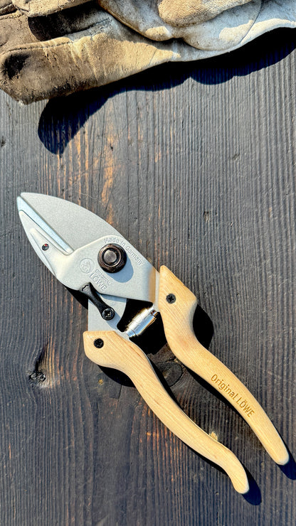 Original Löwe 6.104 Amboss-Schere Natural Echtholzgriff