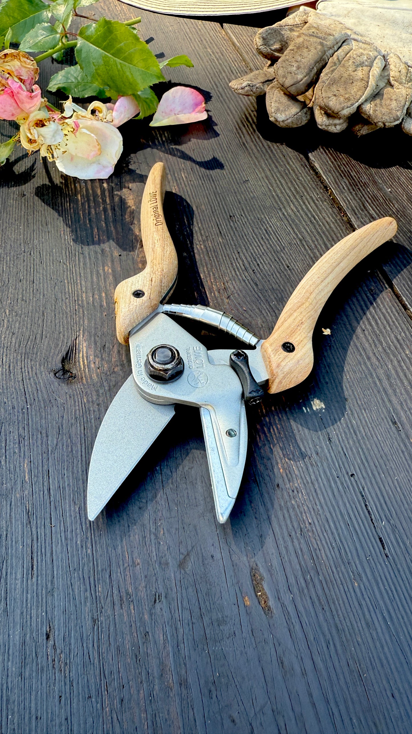 Original Löwe 6.107 Amboss-Schere Natural Echtholzgriff