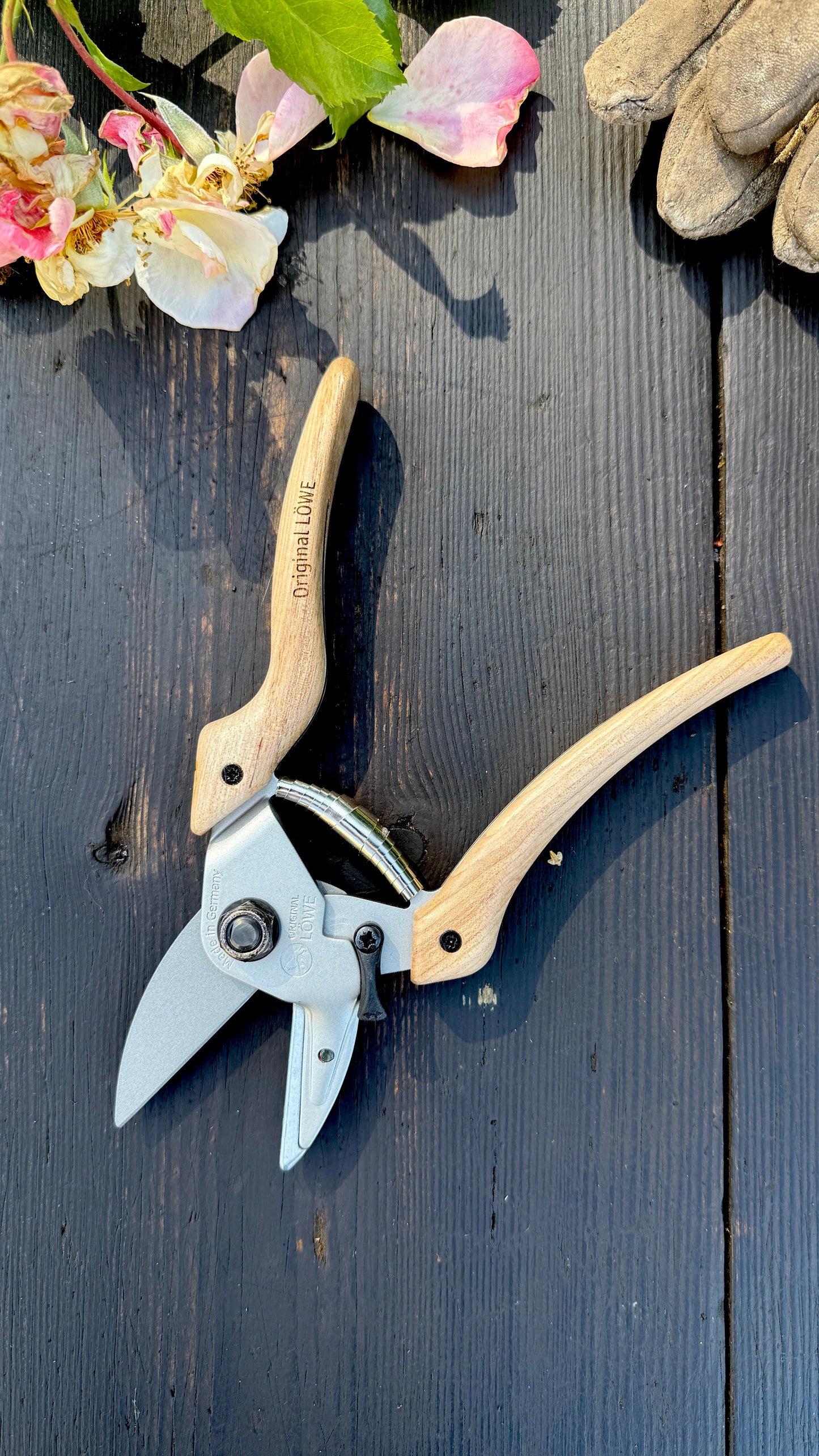 Original Löwe 6.107 Amboss-Schere Natural Echtholzgriff