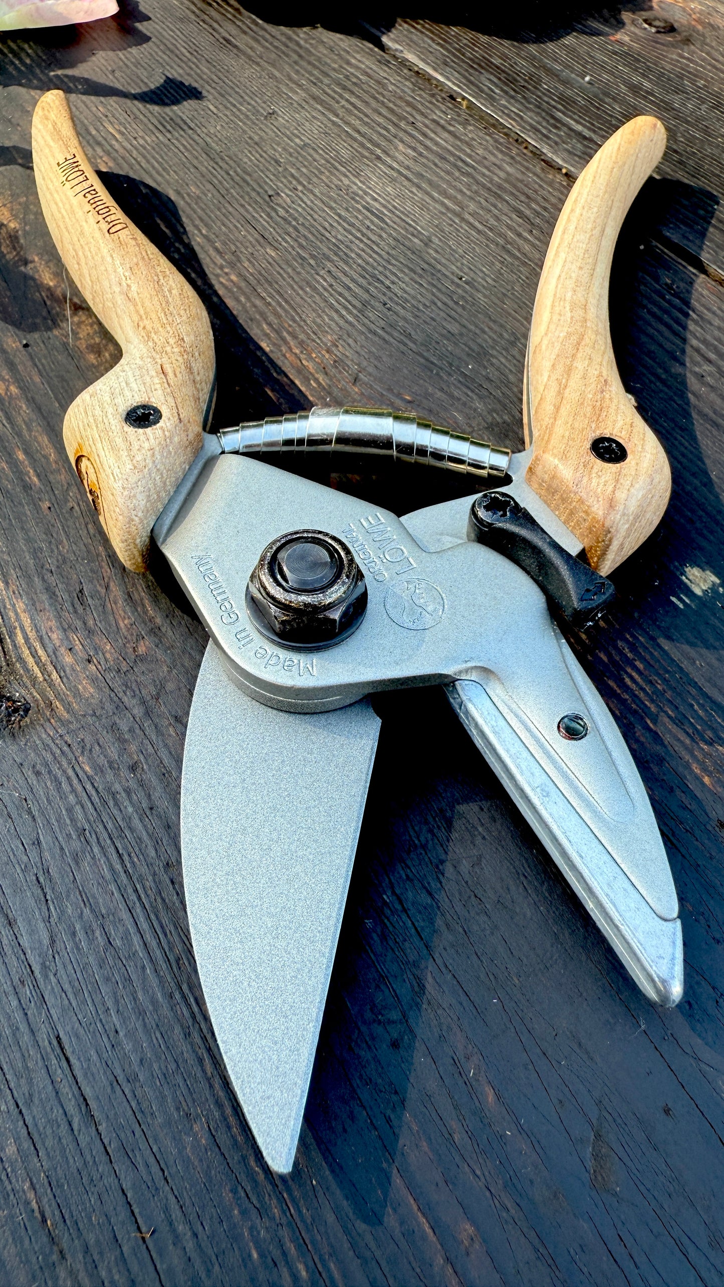 Original Löwe 6.107 Amboss-Schere Natural Echtholzgriff