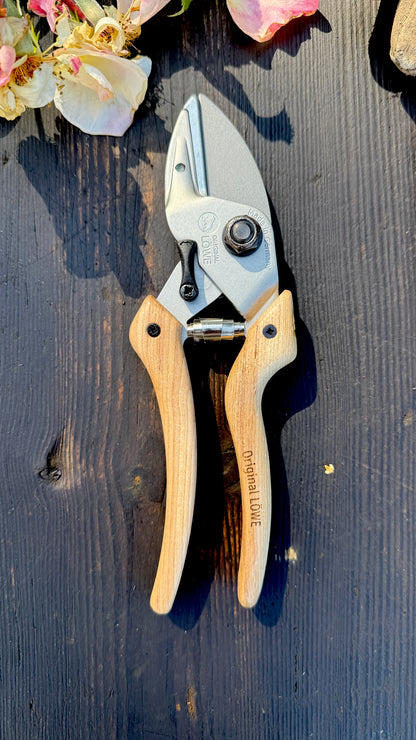 Original Löwe 6.107 Amboss-Schere Natural Echtholzgriff