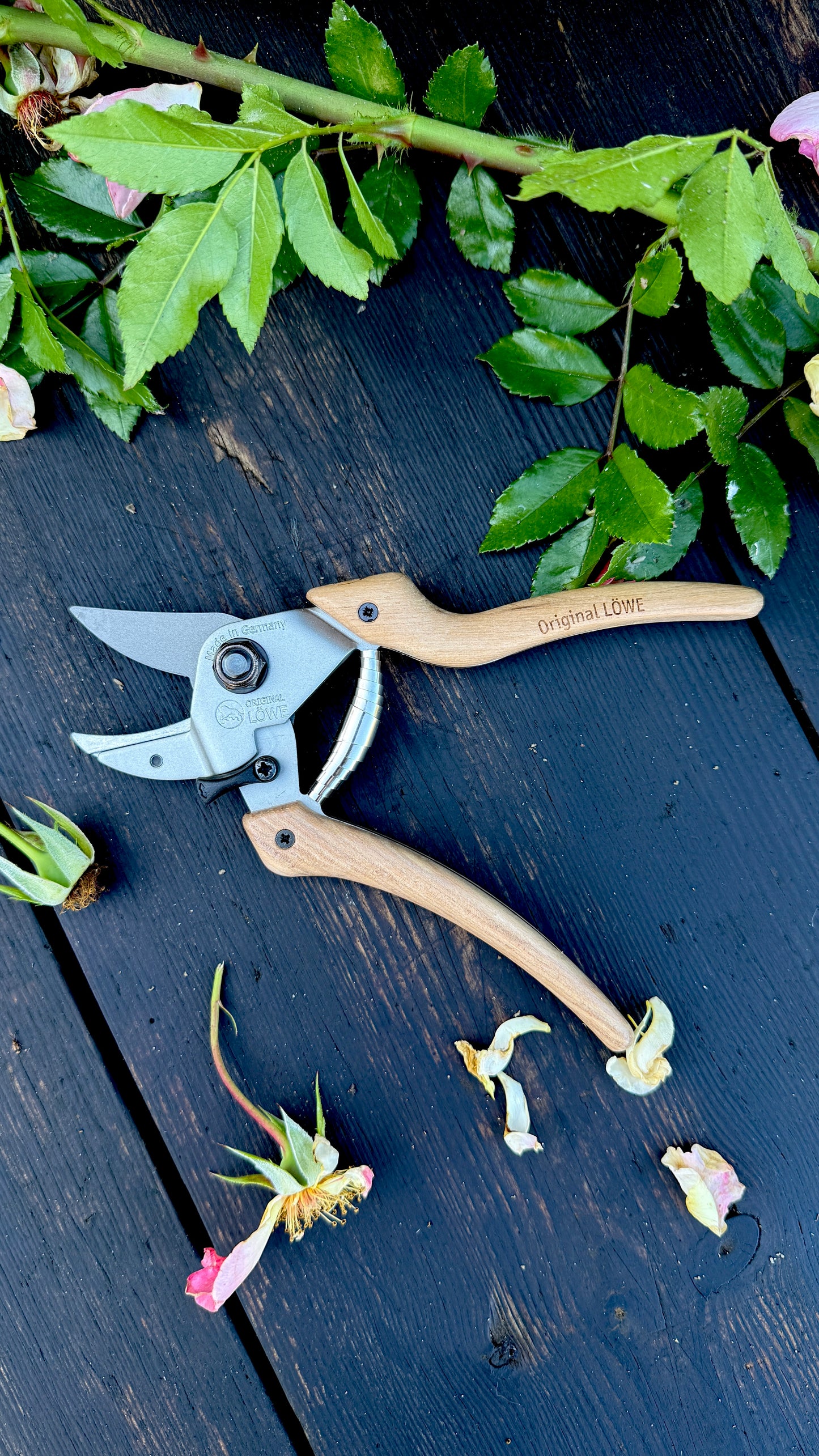 Original Löwe 7.107 Natural – Amboss-Gartenschere Professional Easy Cut
