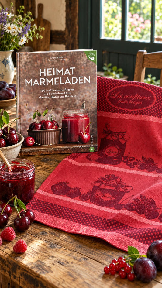 Geschenkset „Marmeladenliebe“ - Buch Heimat-Marmeladen & Coucke Geschirrtuch