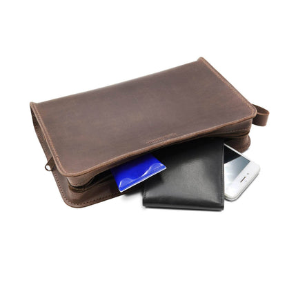 Ledertasche Taschenorganizer aus Leder | Farbe: dunkelbraun