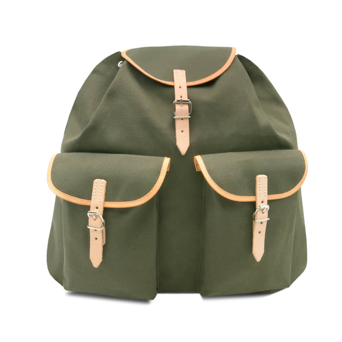 Jagdrucksack aus Stoff mit Echtlederriemen