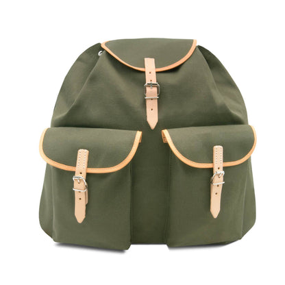 Jagdrucksack aus Stoff mit Echtlederriemen