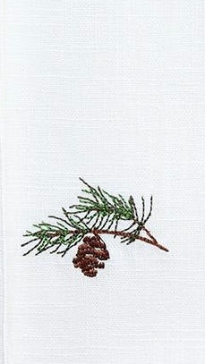 Leinenservietten bestickt mit 4 unterschiedlichen Motiven 100% Leinen