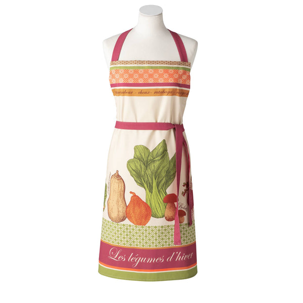 Printed cotton apron - winter vegetables
