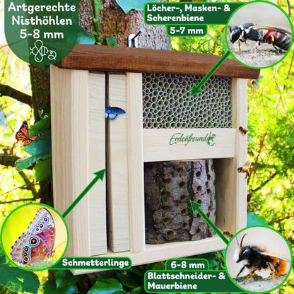 ERDENFREUND® Wildbienenhotel mit Schmetterlingshaus