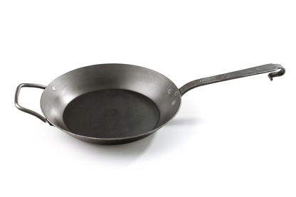 Pfanne mit geschmiedetem Hakenstiel und Gegengriff