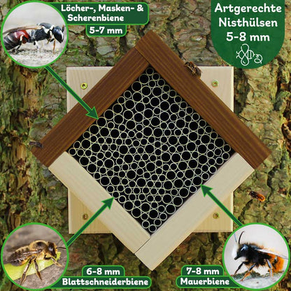 ERDENFREUND® Wildbienenhaus mit 4-fach Aufhängung