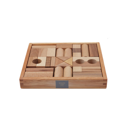 Bauklötze aus 100% FSC-zertifiziertem Holz im Tablett - 30 Stk.
