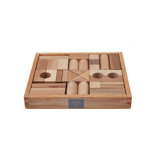 Bauklötze aus 100% FSC-zertifiziertem Holz im Tablett - 30 Stk.