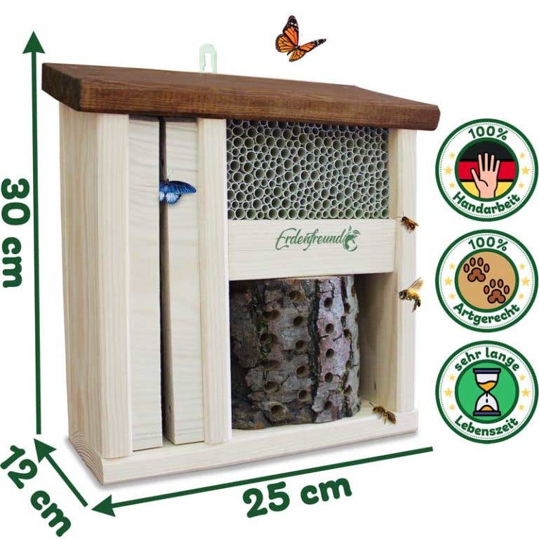ERDENFREUND® Wildbienenhotel mit Schmetterlingshaus
