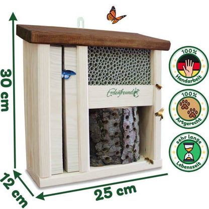 ERDENFREUND® Wildbienenhotel mit Schmetterlingshaus